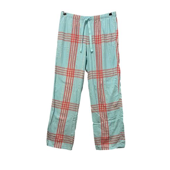 Victoria’s Secret Pajama Pants with Pockets Women's Size Medium Blue Pink Plaid - Picture 1 of 8